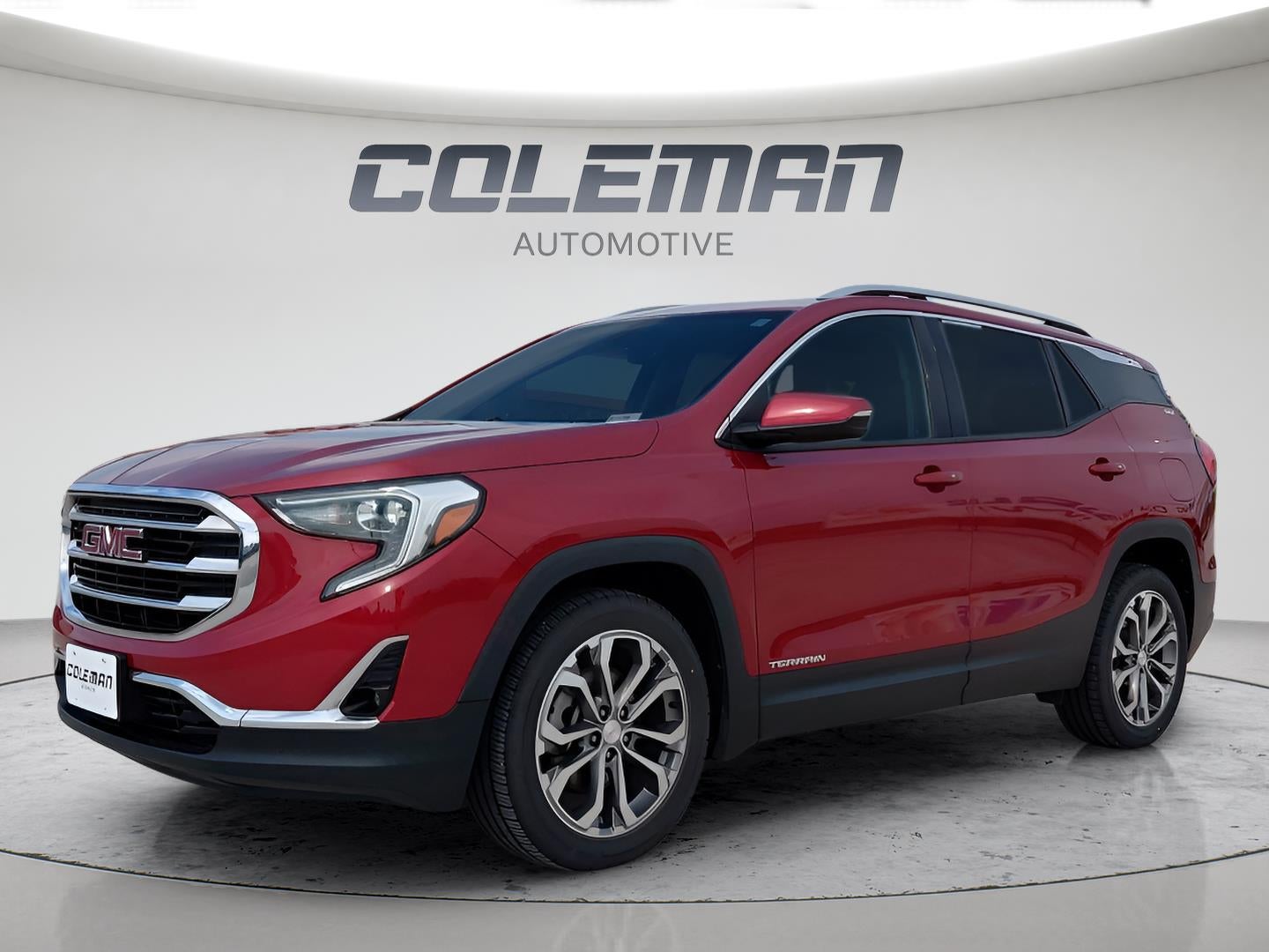 2019 GMC Terrain SLT in Red Quartz Tintcoat — front three-quarter view